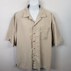 Columbia Short Sleeve Shirt Mens XL Tan Outdoor Sportsman Fishing Hiking / A273